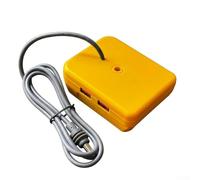 Adattatore CC da 18 W con cavo da 96 cm per batteria da 20 V MAX, doppio caricatore USB-A/C compatibile con DCB200 DCB203 DCB204 per DCB205 (DW-No USB Square)