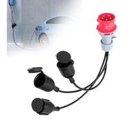 Adattatore CEE 16 A/400 V - 1 a 3 CEE distributore con tappi di protezione, adattatore ad alta corrente per auto elettrica, industria campeggio cantiere