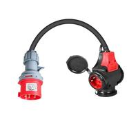 Adattatore CEE 16A 400V maschio a 3 * 230V CEE a Schuko con 5*cavo di alimentazione da 2,5mm² IP44 per la conversione di carica di caravan/yacht, conversione di potenza industriale.