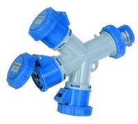 ADATTATORE INDUSTR. 1SPINA 2PRESE MAURER PLUS 380V 2P T 16A CE - SCATOLA