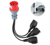 Adattatore CEE ad alta corrente 400 V 16 A maschio a 3 X 230 V cavo di prolunga per accoppiamento, cavo adattatore da campeggio CEE con coperchio pieghevole e spina di contatto di protezione