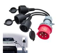 Adattatore CEE, Adattatore Presa Industriale, 380V 16A a 3 x 220 V, adattatore Elettrico Campeggio con IP44, Adatto per Camper, Campeggio, Caravan, Barca, Cantiere