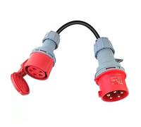 Adattatore CEE da 32 A a 16 A, adattatore ad alta corrente con cavo da 50 cm, protezione IP44, 5 poli, distributore di corrente forte 400 V, adattatore per auto elettrica, accessori per officine