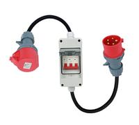 Adattatore CEE da 63 A a 32 A, CEE spina e presa da 400 V 63 A a 32 A con fusibile da 32 A, prolunga CEE, alimentazione da campeggio
