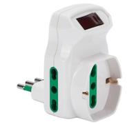 Adattatore civile triplo con interruttore sicurezza FANTON art. 87317 bianco