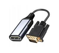 Adattatore CO2 da VGA D-SUB a HDMI 2K/60Hz, Full HD 1080p, Plug & Play, placcato oro, cavo unidirezionale, convertitore, compatibile con monitor, proiettori, laptop, alluminio grigio spazio (2K)