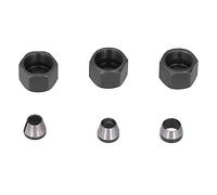 Adattatore Colletto Router Acciaio Carbonio 6mm 6,35 Mm 8 Mm Kit Set con Tappo