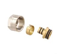 Adattatore collettore in rame in ottone per riscaldamento a pavimento, giunto di distribuzione dell'acqua ad alto flusso per tubi da 16 mm e 20 mm (16 x 2,0)
