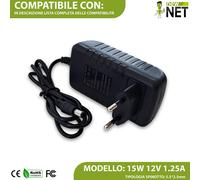 Adattatore compatibile con Amazon Echo Pop 2023 12V 1.25A 15W