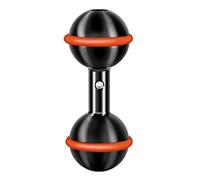 Adattatore compatto a doppia sfera da 25,4 mm con foro da 1/4 3/8 per ingranaggi video doppia testa a sfera