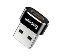 Adattatore compatto in alluminio Baseus da USB-C a USB-A 5A, nero