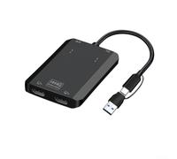Adattatore compatto USB C Dual Display 1080p Adattatore USB C compatto | Supporta due display indipendenti, modalità mirroring o estensione, perfetto per presentazioni e analisi dei dati