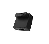 Adattatore con Connettore Interno A 90 Gradi A 19 Pin USB 3.2 Gen1, Convertitore da USB 3.0 Maschio A Femmina per Pannello Frontale USB-A, RVS, Nero.