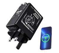 Adattatore con funzione di ricarica rapida, doppia porta, pieghevole, portatile, universale, per computer, dispositivi auto, laptop