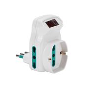 Adattatore con interruttore 3 prese 2P+T 10/16A (bipasso std italiano) Bianco 8