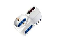 Adattatore con spina 10A verticale - 2 Prese bipasso 10/16A + 1 Presa Schuko MKC