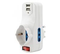 Adattatore con Spina 16A Rotante e 2 p USB