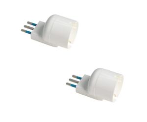 Adattatore con Spina Angolare 10A 2P+T con Presa Piccola 10A/ Schuko 16A, Riduttore a Spina Laterale Salvaspazio 5.7cm (2)