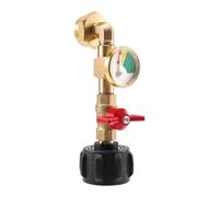 Adattatore con valvola e manometro, riempie bottiglie da 1 libbra da un serbatoio da 20 libbre, design a gomito da 90 gradi,