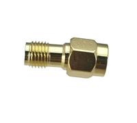 Adattatore connettore 2 pezzi Spina femmina RP-SMA a spina maschio SMA Slide-on senza vite Convertitore coassiale RF Ottone dritto