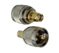 Adattatore connettore 2pc UHF PL259 SO239 A RP SMA Spina maschio amp;Convertitore coassiale RF con terminale jack femmina(PL259 to RP SMA Plug)