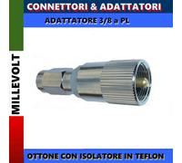 ADATTATORE CONNETTORE ANTENNA PL259 A 3/8 ADAPTER 3/8 PL259 CONNECTOR