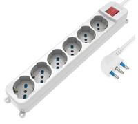 Adattatore/connettore - Elettrico - Multipresa 6 Posti Italiana Bipasso / Sch...