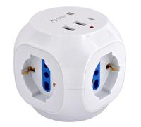 Adattatore/connettore - Elettrico - Multipresa A Cubo 3 Posti Con 2 Porte Usb...
