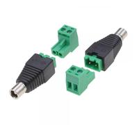 Techly 363418 Adattatore Connettore Plug DC 2.5x5.5 mm Femmina Terminal Block 2 Pin Nero/Verde