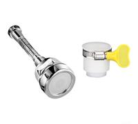 Adattatore connettore rubinetto per rubinetti da 15-25 mm, ugello antispruzzo a 3 velocità con chiave integrata, kit di prolunga in PP+TPR a prova di perdite per cucina bagno (D)