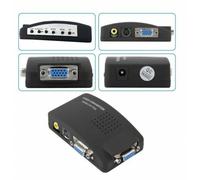 Adattatore Convertitore AV RCA S-Video a VGA per Monitor HDTV DVD CCTV PC