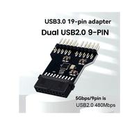 Adattatore Convertitore da Scheda Madre USB3.0 19PIN A 2 Porte USB2.0 9PIN per La Misurazione Della Velocità Della Ventola di Raffreddamento Ad Acqua