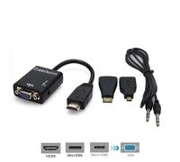 ADATTATORE CONVERTITORE HDMI A VGA 3 IN 1 CON AUDIO A MINI MICRO CAVO HDMI