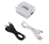 Adattatore convertitore modulatore composito AV a RF con cavi USB e RF per ingresso RCA, supporta la riproduzione e la riproduzione di registratori DVD TV VCR