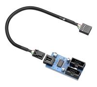 Adattatore Convertitore Splitter Da Front Panel Usb 2.0 A 2 X Header Porte 9pin_