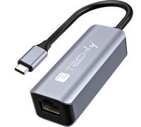 Techly Adattatore Convertitore 366938 USB-C a RJ45 Gigabit Nero/Argento