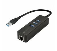 Techly Adattatore Convertitore USB3.2 Ethernet Gigabit con Hub 3 porte