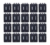 Adattatore convertitore video composito AV da 20X MINI a 3RCA CVBS TV VCR DVD nero