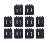 Adattatore convertitore video composito AV da MINI a 3RCA CVBS 10X TV VCR DVD Nero