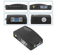 ADATTATORE CONVERTITORE VIDEO DA VGA RCA S-VIDEO IN VGA OUT PC NOTEBOOK NERO