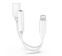 Adattatore Cuffie iPhone Jack, Adattatore Audio da Lightning a 3.5 mm AUX + Sdoppiatore per Caricabatterie Compatibile con iPhone 13/12/11/XS/XR/X 8/iPad