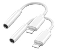 Adattatore Cuffie per i Phone [Certificato MFi】Lightning to Jack 3.5mm Cavo Aux Audio Dongle Convertitore, Compatibile con i Phone 14Pro/14/13/12/SE/11/X/XS/8/7(2 Pack)
