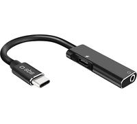 SBS Adattatore Audio con Jack Femmina 3,5mm, Adattatore con connettore USB-C Maschio, Porta USB-C Femmina per Ricarica, connettori in Metallo, Cavo in Tessuto Lungo 9cm