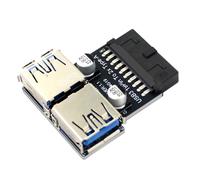 Adattatore da 19 pin a doppio USB 3.0/3.1, convertitore da connettore frontale femmina tipo A 19 pin a doppio USB 3.0, spina di collegamento USB 3.0