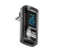 Adattatore da 90 gradi,adattatori ad angolo retto Estensione USB C ad | Display digitale Adattatore di estensione del tester del misuratore di alimentazione per tablet