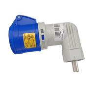 Adattatore da civile a industriale con spina schuko 2P + T 16A e presa CEE 6H 2P