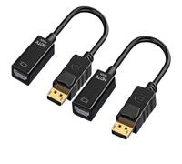 Adattatore da DisplayPort 4K a HDMI, unidirezionale DP 1.2 da computer a HDMI 2.0, placcato oro, da DisplayPort a HDMI, da maschio a femmina, compatibile con Lenovo, Dell, HP, AMD, NVIDIA, passivo
