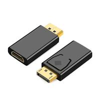 Adattatore da DisplayPort a HDMI 4K, placcato oro, unidirezionale, da DP a HDMI, compatibile con HP, HDTV, AMD, NVIDIA, Dell, GPU, proiettore, PC, desktop, confezione da 2