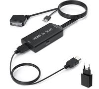 Adattatore da HDMI a Scart con cavo HDMI Convertitore HD 1080P Video Audio