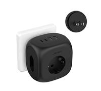 Adattatore da Italia a Giappone JSVER con 4 porte USB (2 Type-C),Adattatore da viaggio 7 in 1 Giappone/Cina con 3 prese, da Schuko a Type A per USAThailandia,Canada,Messico-Nero